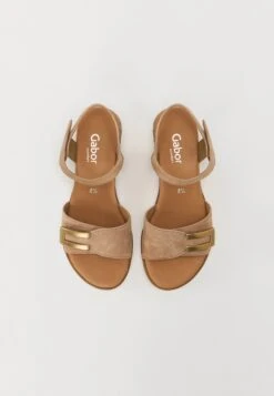 Gabor Comfort Wedge Sandals - Sand -Gabor Boots 20b90bcdda0a4f119711637cccb86834