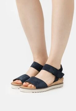Gabor Comfort Wedge Sandals - Dark Blue